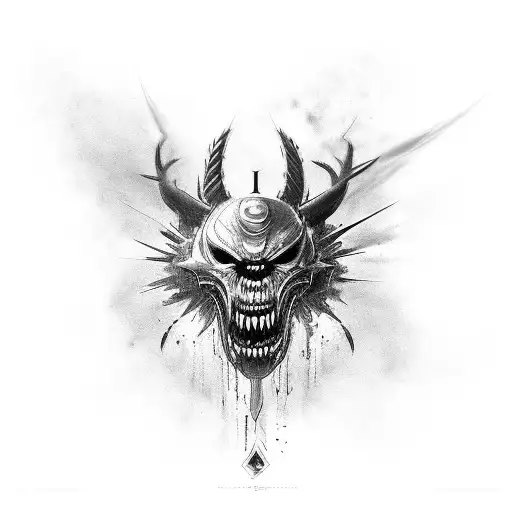 black Gatling hun  tattoo design idea