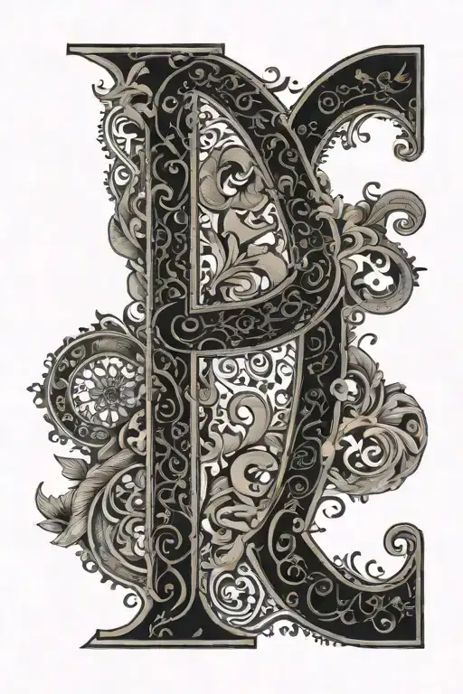 tamil alphabet on a scroll tattoo design idea