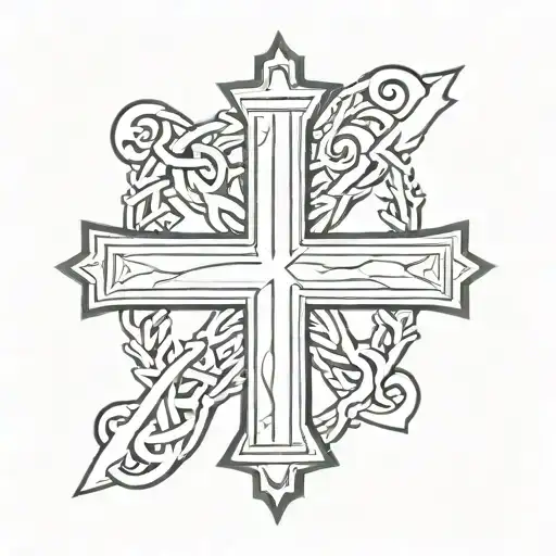 simple st Andrew's cross tattoo design idea