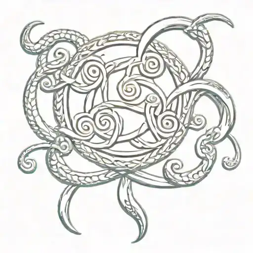triskelion with whips tattoo design idea