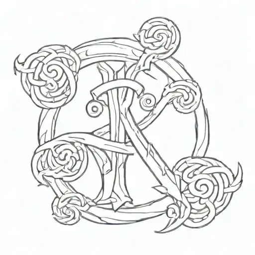 st Andrew's cross triskelion tattoo design idea