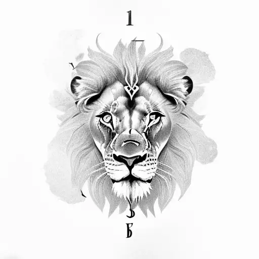 lion, broken clock, rose tattoo design idea