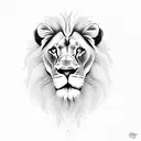 lion with broken clock underneath and rose underneath  tattoo design idea