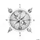 globe with compass tattoo design idea