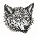 wounded wolf tattoo design idea