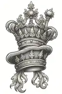 text with king crown tattoo design idea