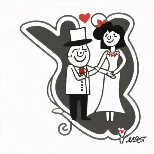 husband and wife anniversary with date of Vegas wedding  tattoo design idea