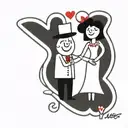 husband and wife anniversary with date of Vegas wedding  tattoo design idea