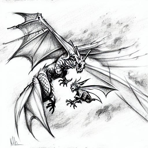 Dragon fighting with a saker falcon into the skies  tattoo design idea