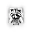 raccoon with spanner tattoo design idea