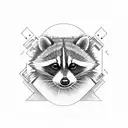 raccoon with spanner tattoo design idea