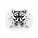 raccoon with spanner tattoo design idea