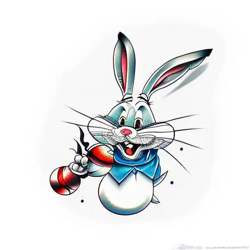 Thug bugs bunny tattoo design idea
