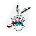 Thug bugs bunny tattoo design idea