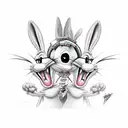 Thug bugs bunny tattoo design idea