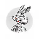 Thug bugs bunny tattoo design idea