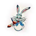 Thug bugs bunny tattoo design idea