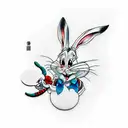 Thug bugs bunny tattoo design idea