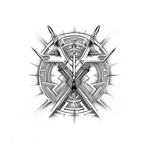 sigilism cyber tribal sword tattoo design idea