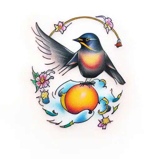 blackbird tattoo design idea