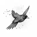 blackbird in flight tattoo design idea