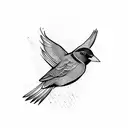 blackbird in flight tattoo design idea