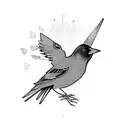 blackbird in flight tattoo design idea