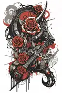 music rose forest capricorn constellation tattoo design idea
