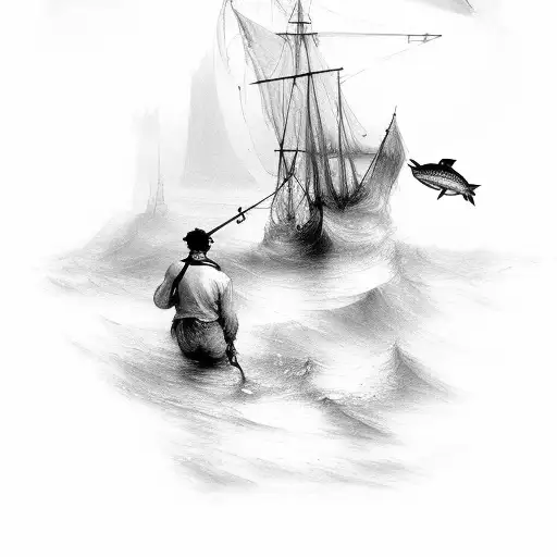  JMW Turner's "Fisherman at Sea" and the Canterbury Cross  tattoo design idea