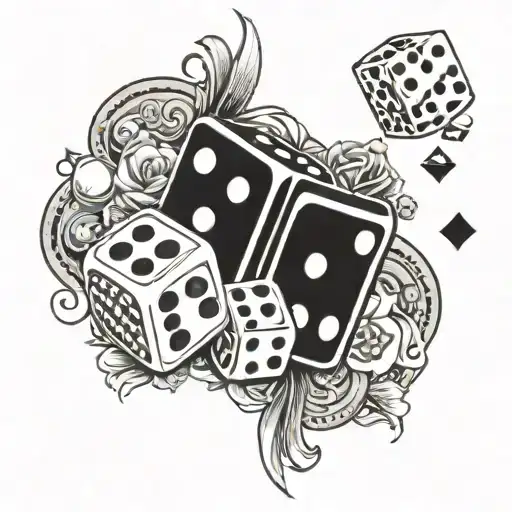 dice chips money cards  tattoo design idea