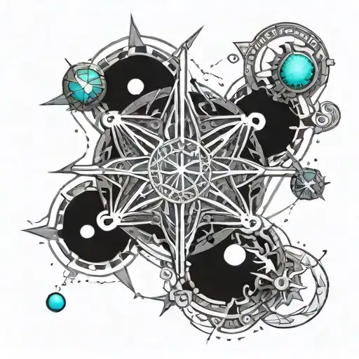 Oktopus space surrounded with planets, mandala in background, long spine tattoo tattoo design idea