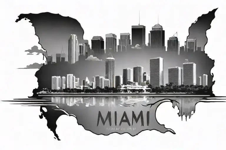 miami skyline tattoo tattoo design idea