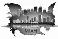 miami skyline tattoo tattoo design idea