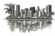 miami skyline tattoo tattoo design idea