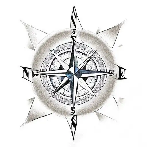 compass 3d with triskel tattoo design idea