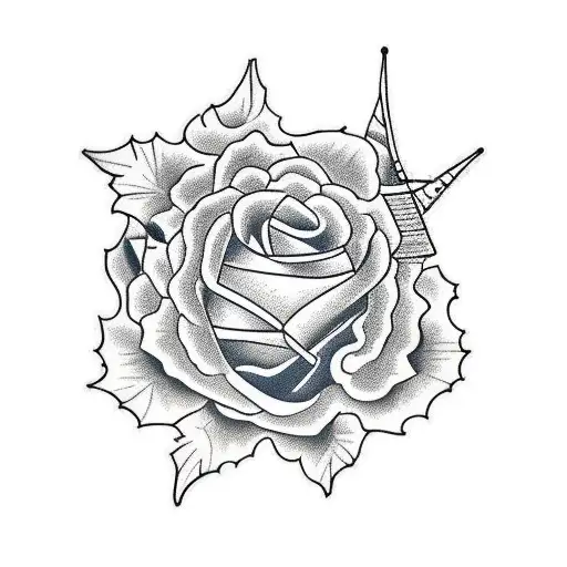 compas avec un triskel branche orienté vers la gauche  tattoo design idea