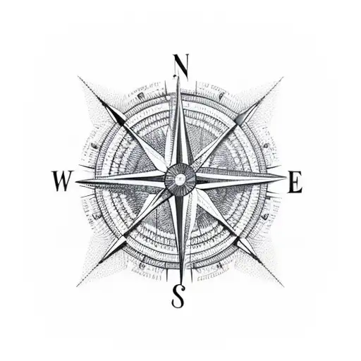 compass 3d with triskel tattoo design idea