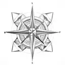 compass 3d with triskel tattoo design idea