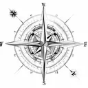 compass 3d with triskel tattoo design idea