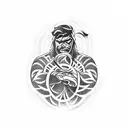 A jiu jitsu fighter executing a perfect arm lock tattoo design idea