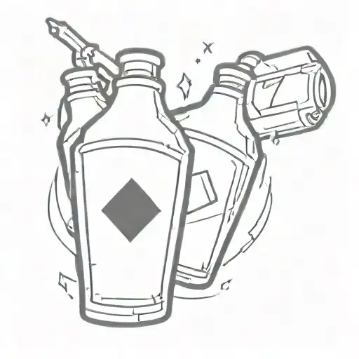 two small fortnite shield potions colliding tattoo design idea