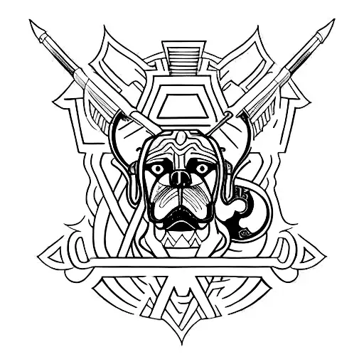 A minimalist tattoo of crossed swords with the words 'Fighter' and 'Warrior' written in a bold font, symbolizing the boxer's dedication and passion for the sport. tattoo design idea