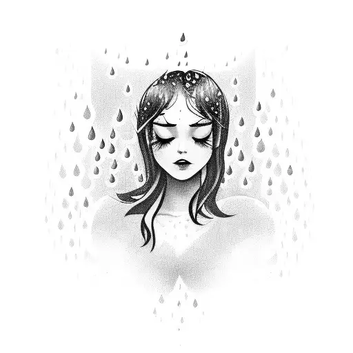Dancing in the rain tattoo design idea