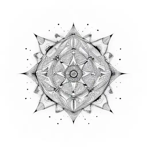 Mandala with sharp edges tattoo design idea