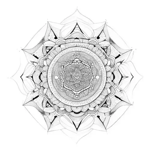 Mandala with sharp edges and not wide tattoo design idea