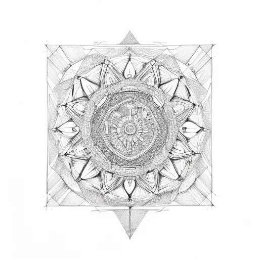 Mandala with sharp edges and not wide tattoo design idea