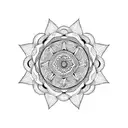 Mandala with sharp edges and not wide tattoo design idea
