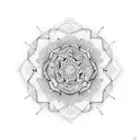 Mandala with sharp edges and not wide tattoo design idea