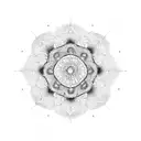 Mandala with sharp edges and not wide tattoo design idea