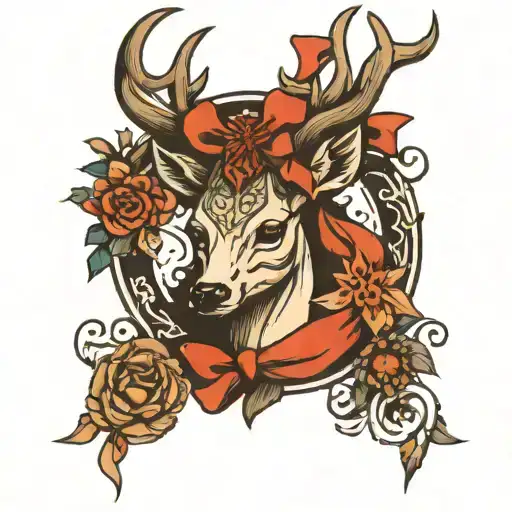 diana moon deer bow symbol of the tattoo design idea
